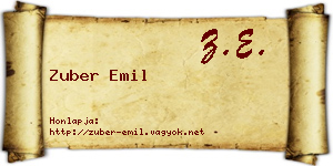 Zuber Emil névjegykártya