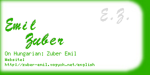emil zuber business card